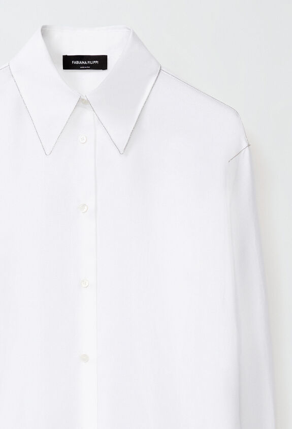 Fabiana Filippi Camicia in cotone Oxford, bianco ottico BIANCO CAD224F238SK120000