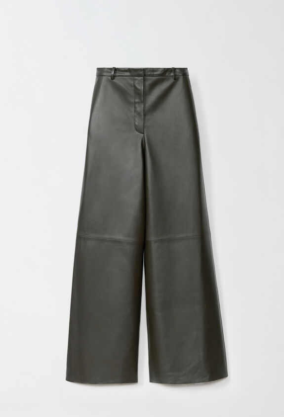 Fabiana Filippi Nappa leather trousers, olive GREEN PLD214F244I9670000