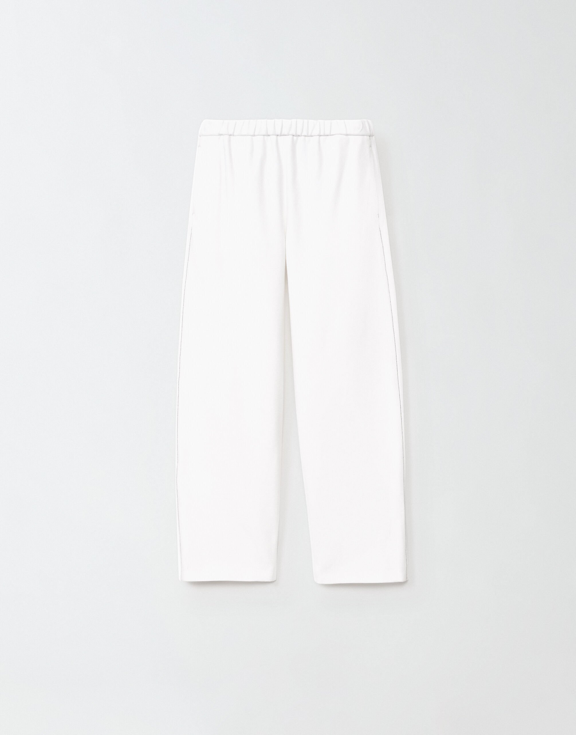 ${brand} Pantalon de jogging Montefalco en jersey point de Milan, blanc ${colorDescription} ${masterID}