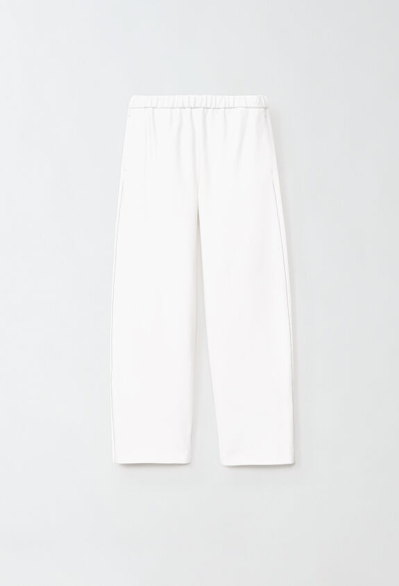 Fabiana Filippi Milano rib-knit jersey jogging Gubbio trousers, white WHITE PAD214F322I0640000