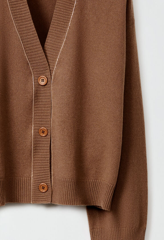 Fabiana Filippi Boxy cashmere cardigan, vanille MARRON MAD224F024SK160000