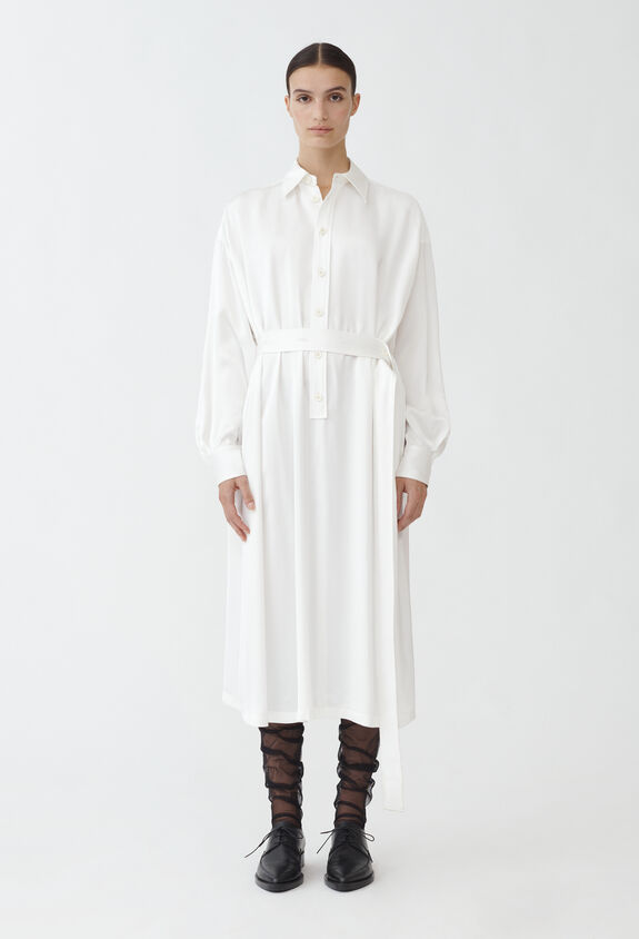 Fabiana Filippi Viscose shirt dress, white WHITE ABD264F128D6230000