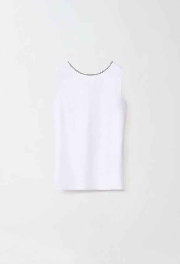 Fabiana Filippi Camiseta sin mangas de punto acanalado, blanco BLANCO JED273B556I7800000