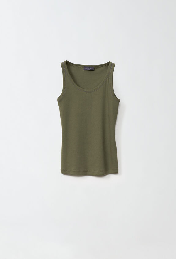 Fabiana Filippi Jersey racer-back vest top, loden GREEN JED214F395I9360000