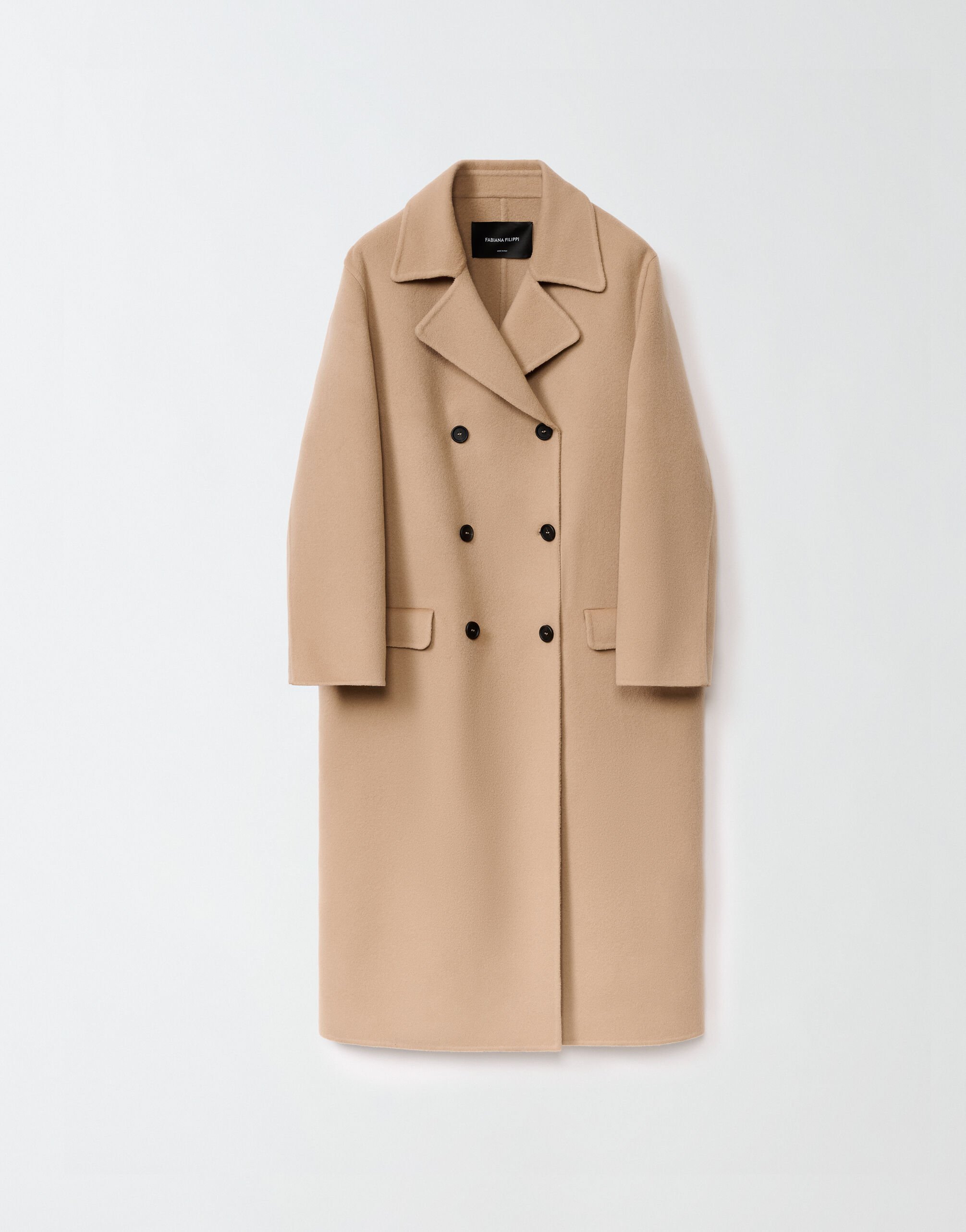 ${brand} Double wool and cashmere coat, camel ${colorDescription} ${masterID}