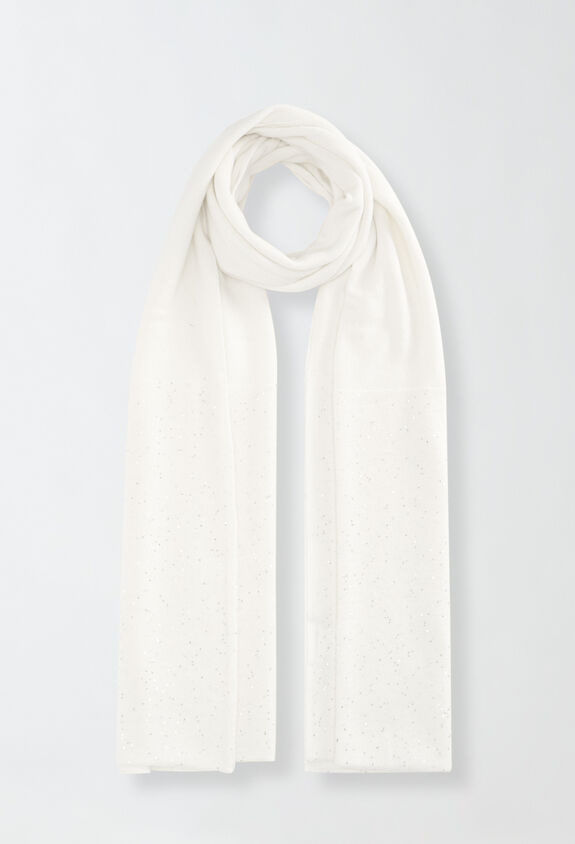 Fabiana Filippi SEQUIN AND PLATINUM MAXI SCARF WHITE SAD224A040L1420000