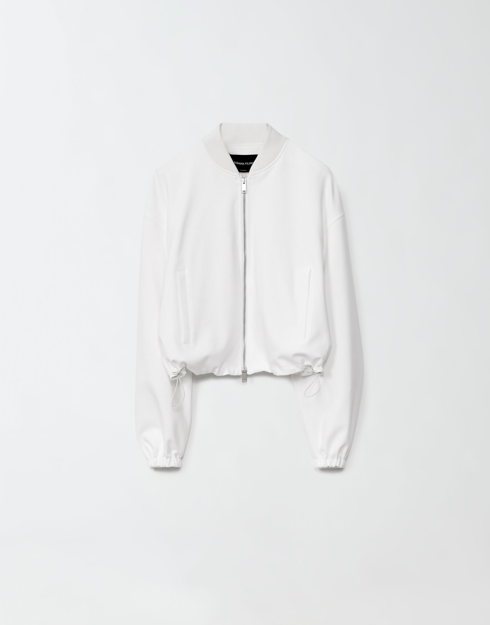 ${brand} Milano rib-knit jersey bomber jacket, white ${colorDescription} ${masterID}