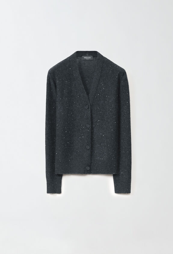 Fabiana Filippi Cardigan à paillettes, anthracite GRIS MAD224F549D2960000