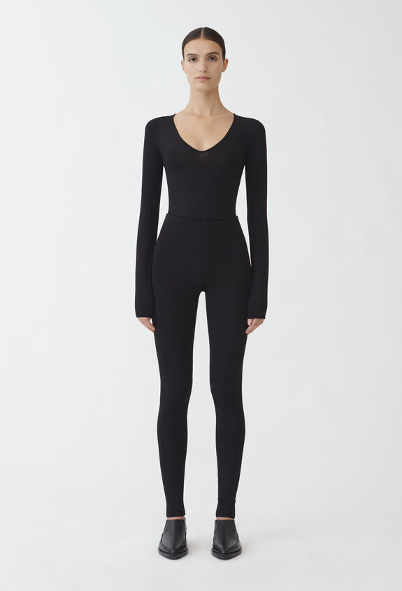 Fabiana Filippi Viscose bodysuit, black BLACK MAD264F041D6550000