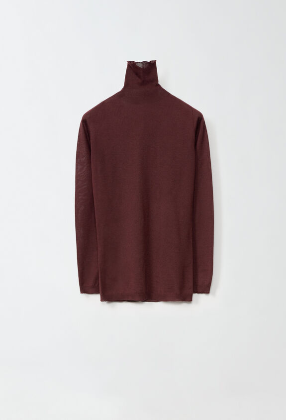 Fabiana Filippi Cashmere and silk turtleneck sweater, burgundy RED MAD214F103N9070000