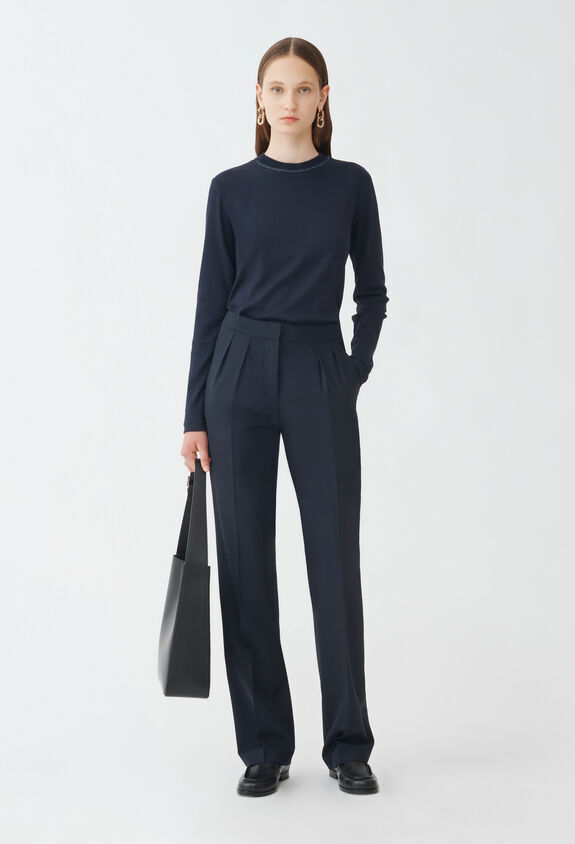 Fabiana Filippi Cool wool trousers, midnight blue MIDNIGHT BLUE PAD264F254D6200000