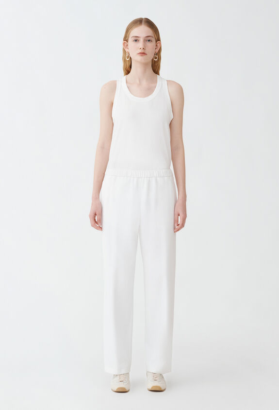 Fabiana Filippi Pantalon de jogging Montefalco en jersey point de Milan, blanc BLANC PAD214F322I0640000