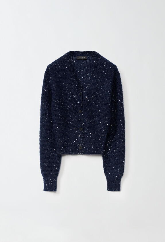 Fabiana Filippi Cardigan in mohair, blu notte BLU MAD214F096D7230000