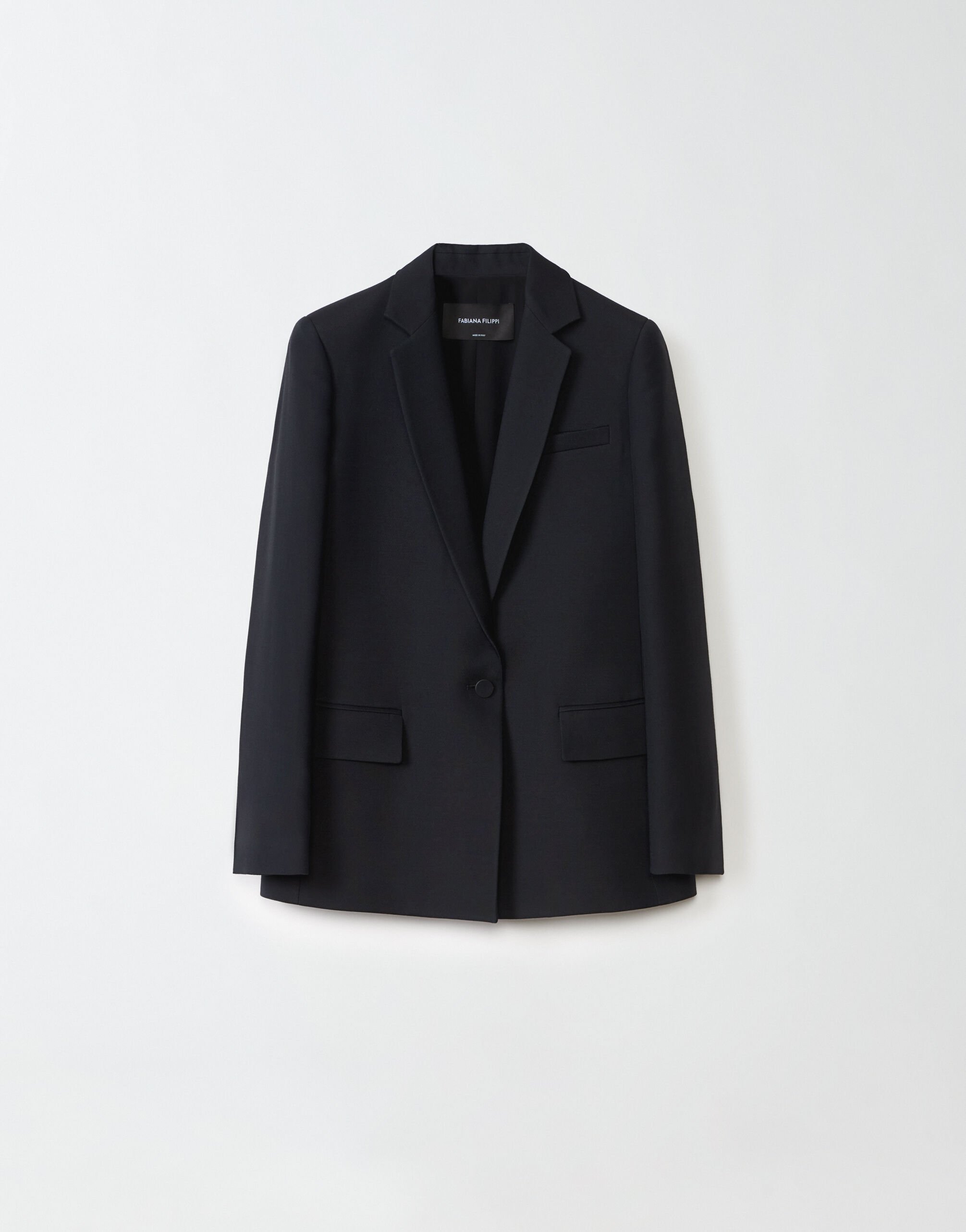 ${brand} Wool and silk jacket, black ${colorDescription} ${masterID}