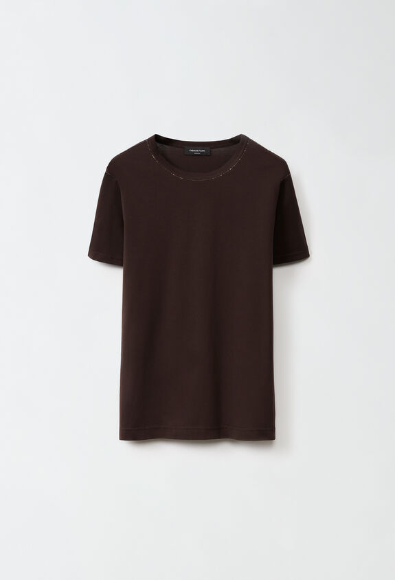 Fabiana Filippi T-Shirt aus Jersey, Ebenholz BRAUN JED224F278SK000000