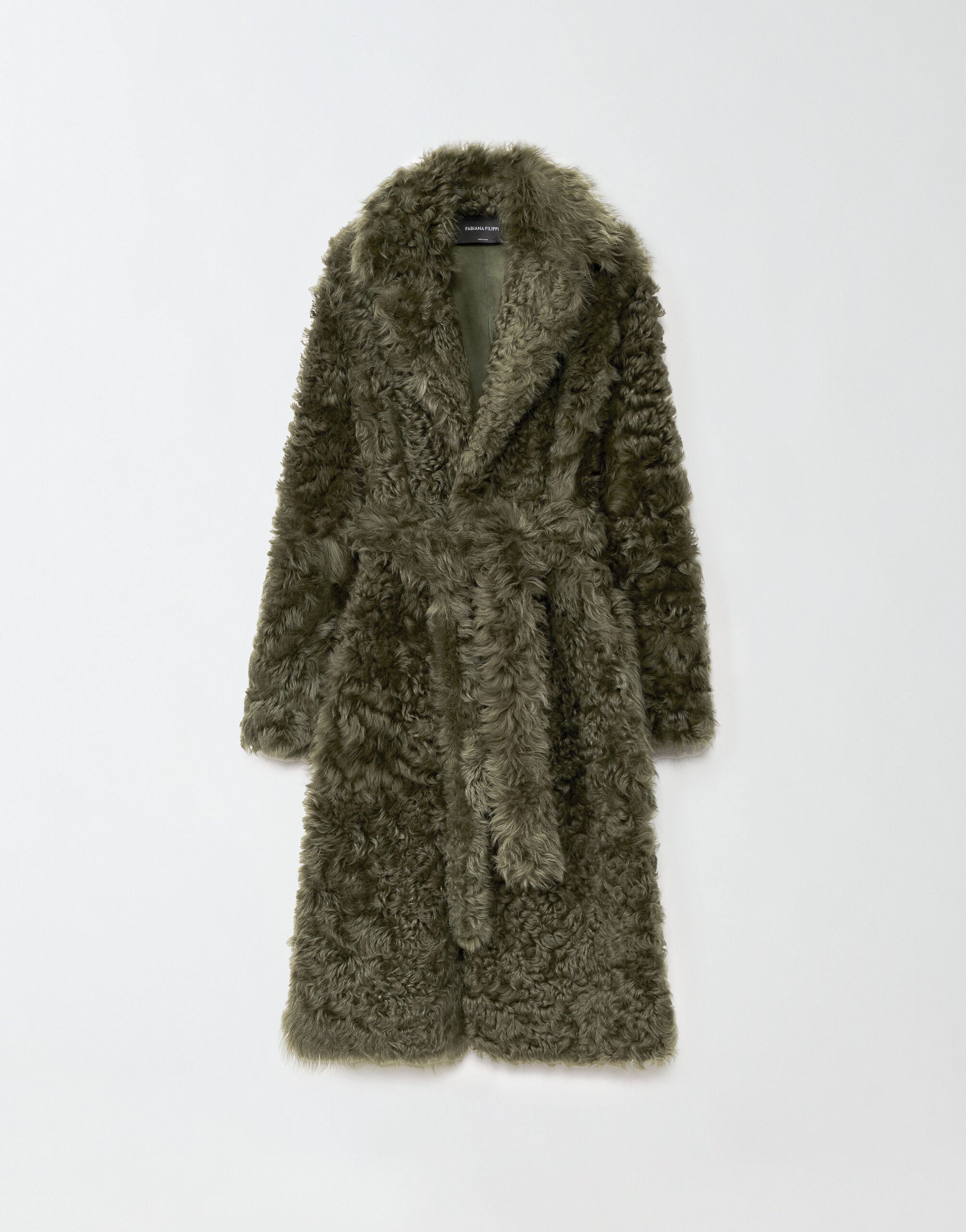 ${brand} Shearling coat, loden ${colorDescription} ${masterID}