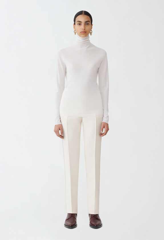 Fabiana Filippi Cashmere and silk turtleneck sweater, raffia WHITE MAD214F103N9070000