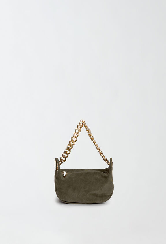 Fabiana Filippi Bolso con anillas mini de ante, oliva VERDE BGD214A866I9740000