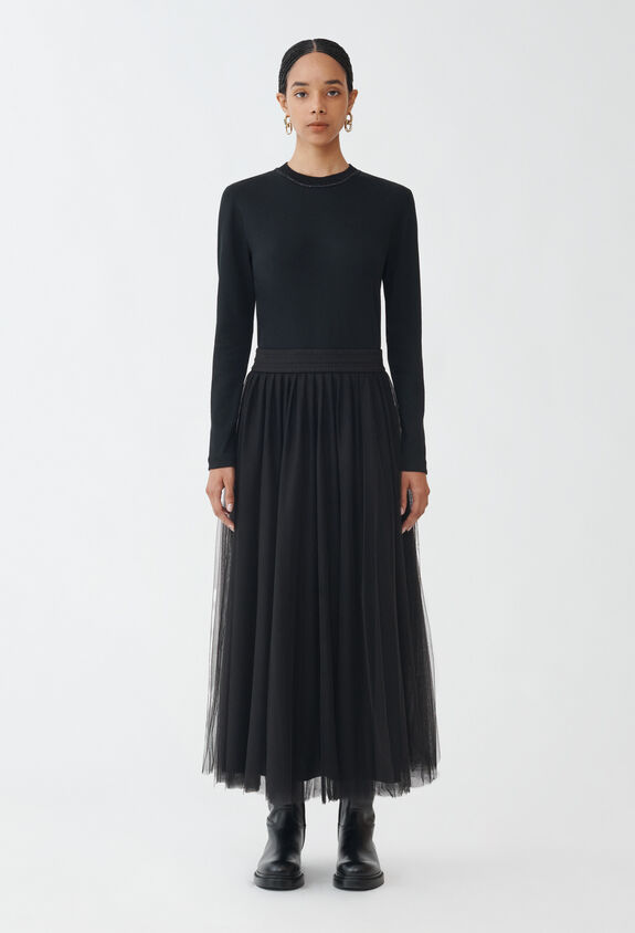 Fabiana Filippi Tulle midi skirt, black BLACK GND264F278I9320000