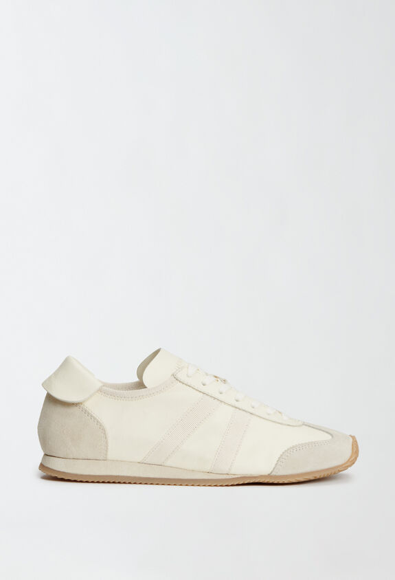 Fabiana Filippi Nappa leather and suede sneakers, butter WHITE ASD214A886I9830000