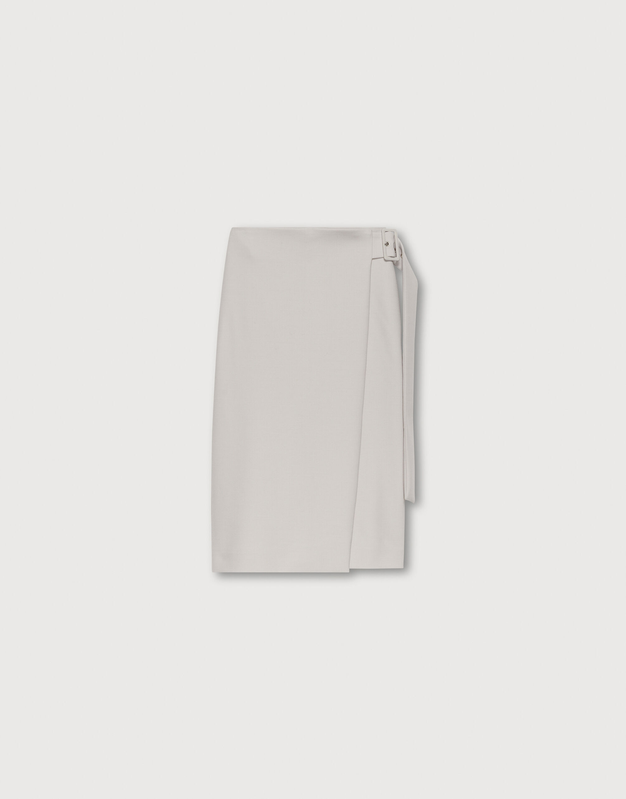 Stretch wool pencil skirt, fog