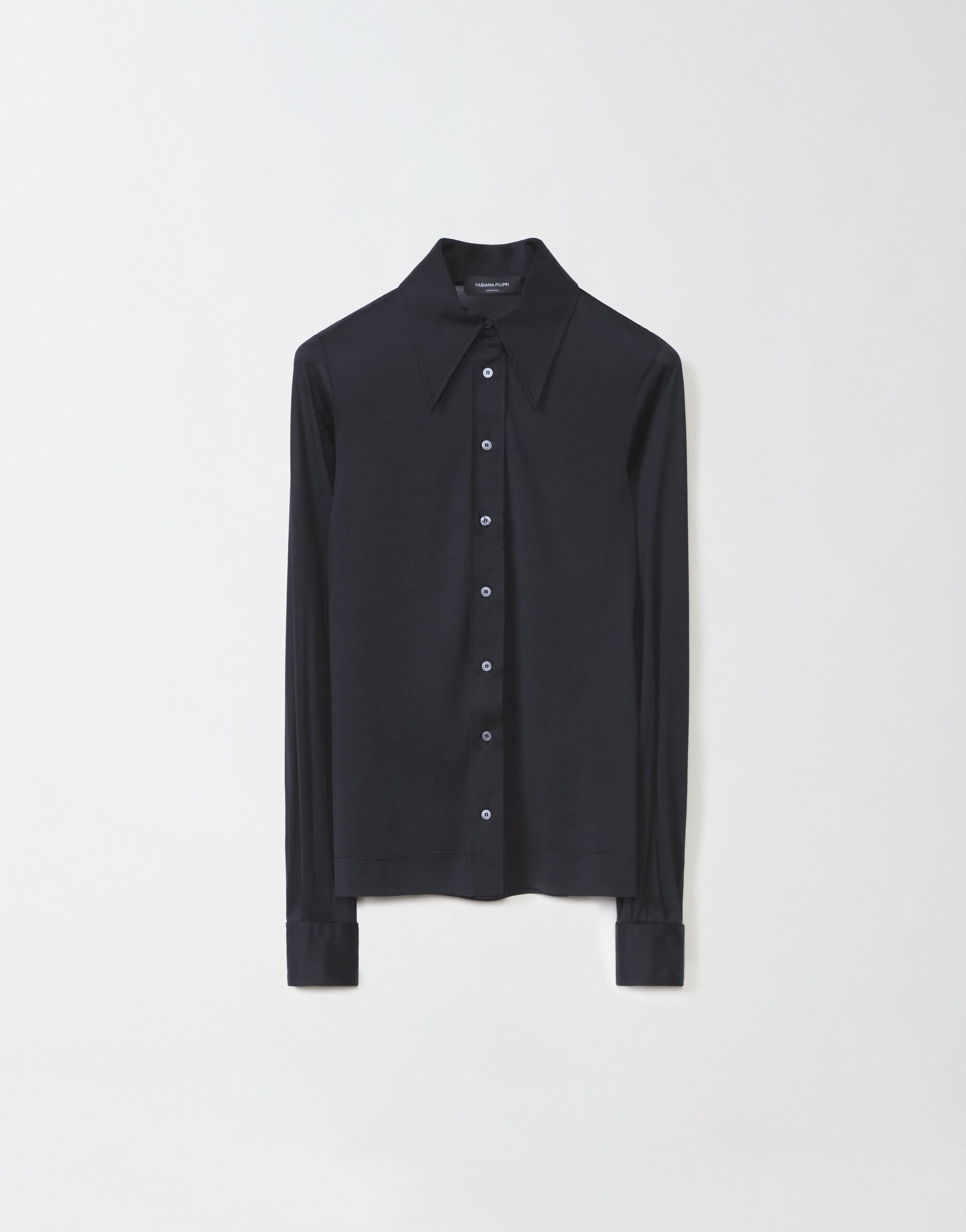 ${brand} Silk jersey shirt, black ${colorDescription} ${masterID}