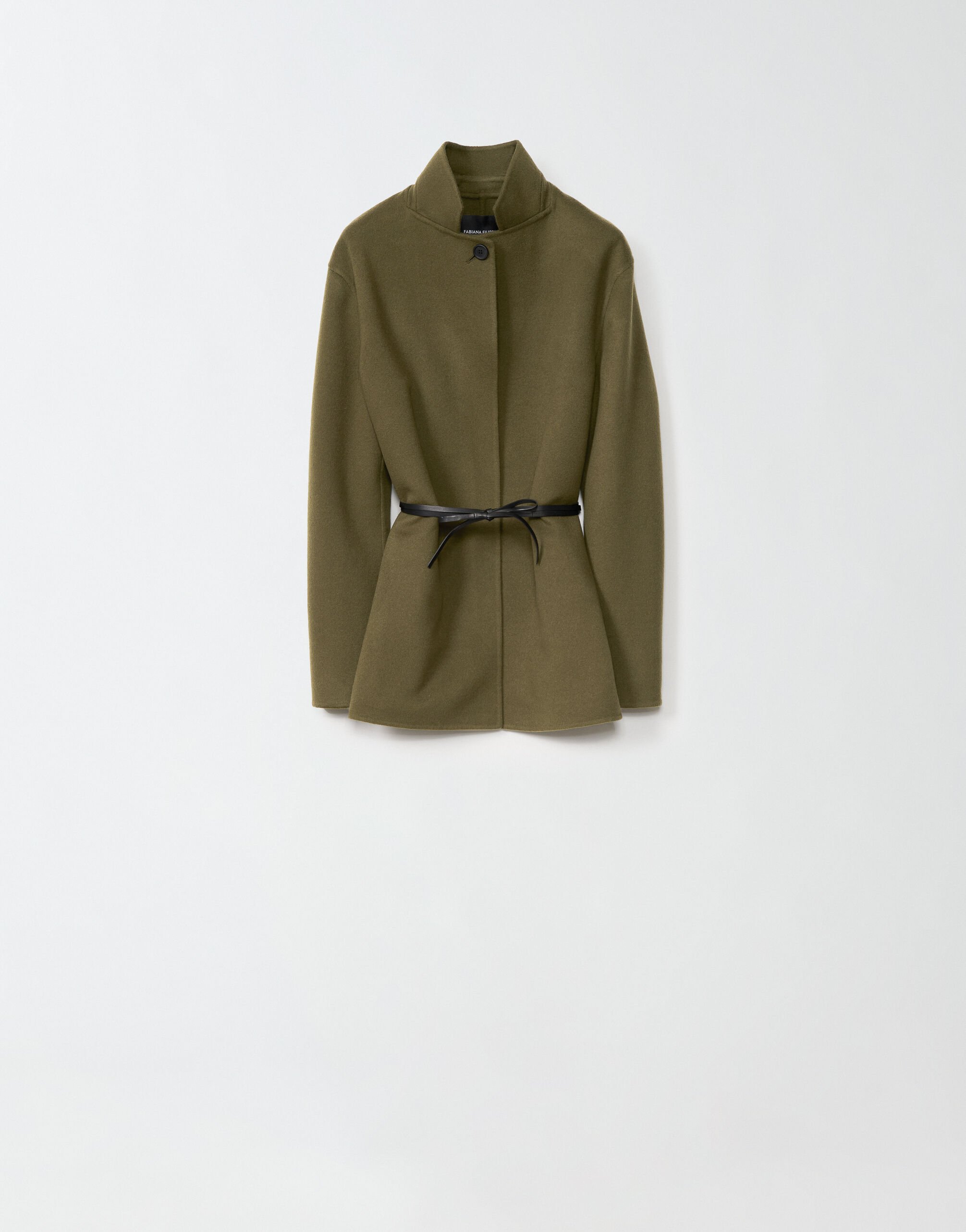 ${brand} Double wool and cashmere jacket, loden ${colorDescription} ${masterID}