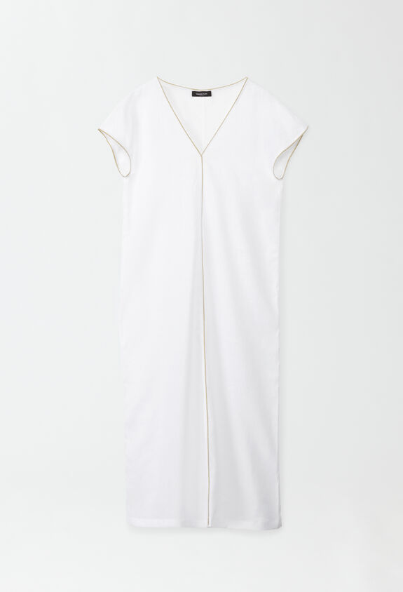 Fabiana Filippi Kleid aus Leinengewebe, Optisches Weiß WEISS ABD274F752D6610000