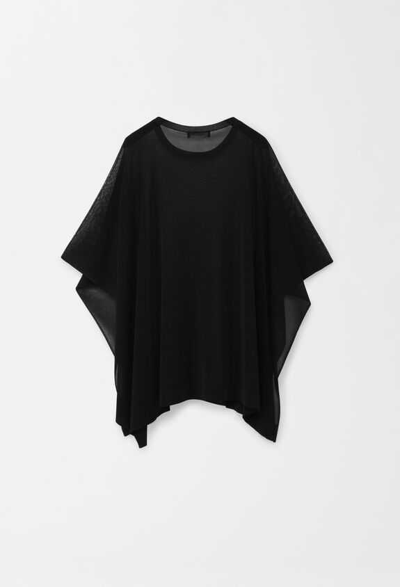 Fabiana Filippi Knitted cape, black BLACK SAD264A712D6530000