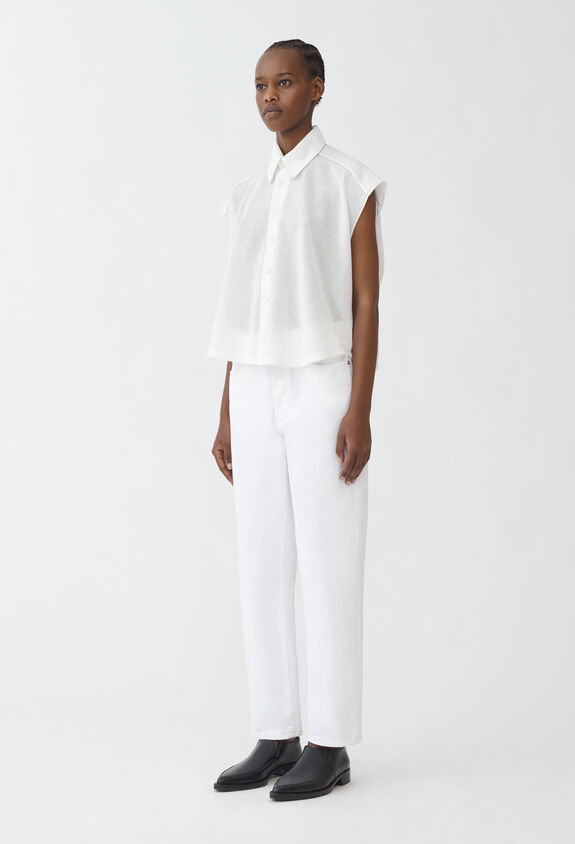 Fabiana Filippi Organic cotton knitted shirt, white WHITE MAD264F241I8670000
