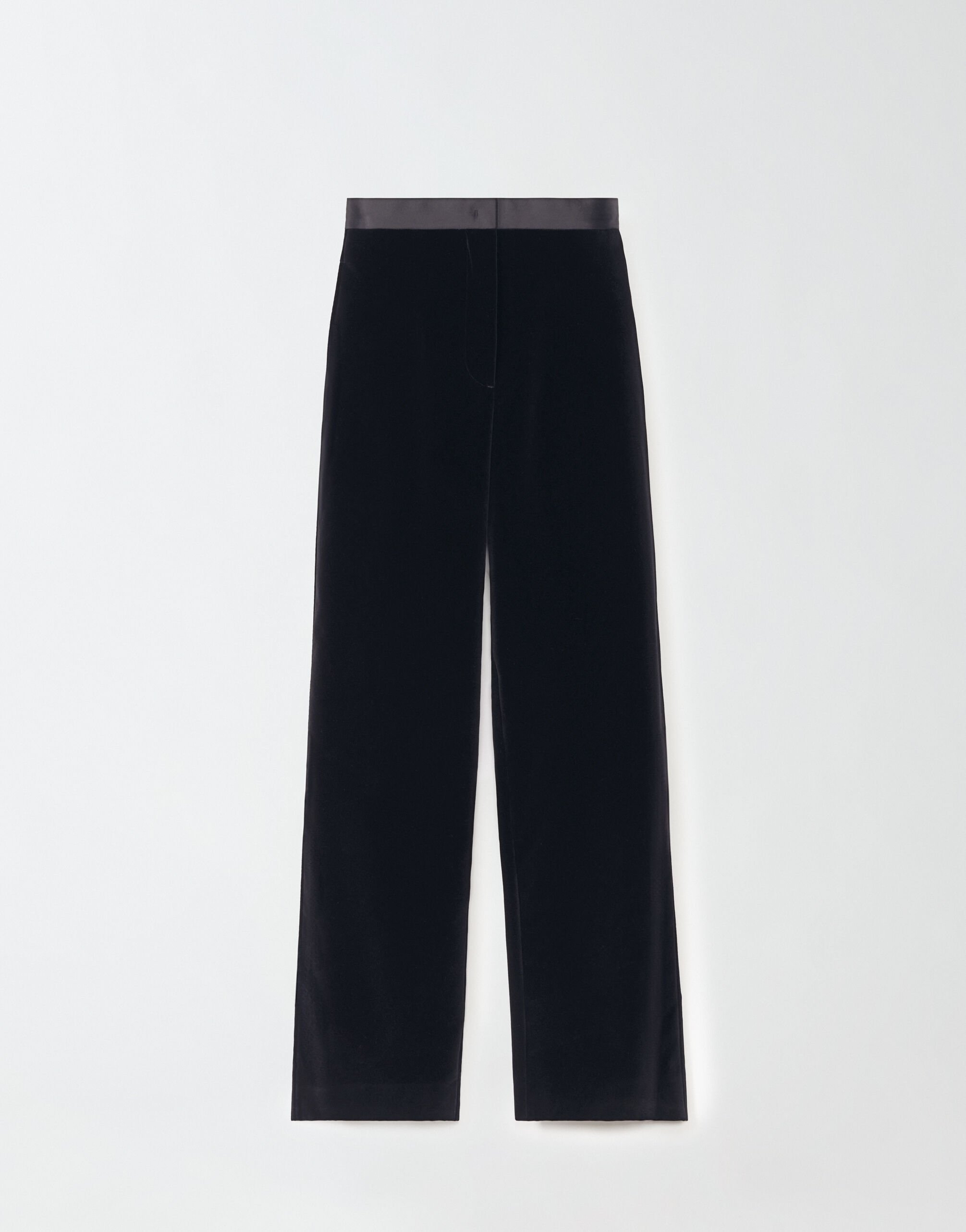 ${brand} Velvet tuxedo trousers, black ${colorDescription} ${masterID}