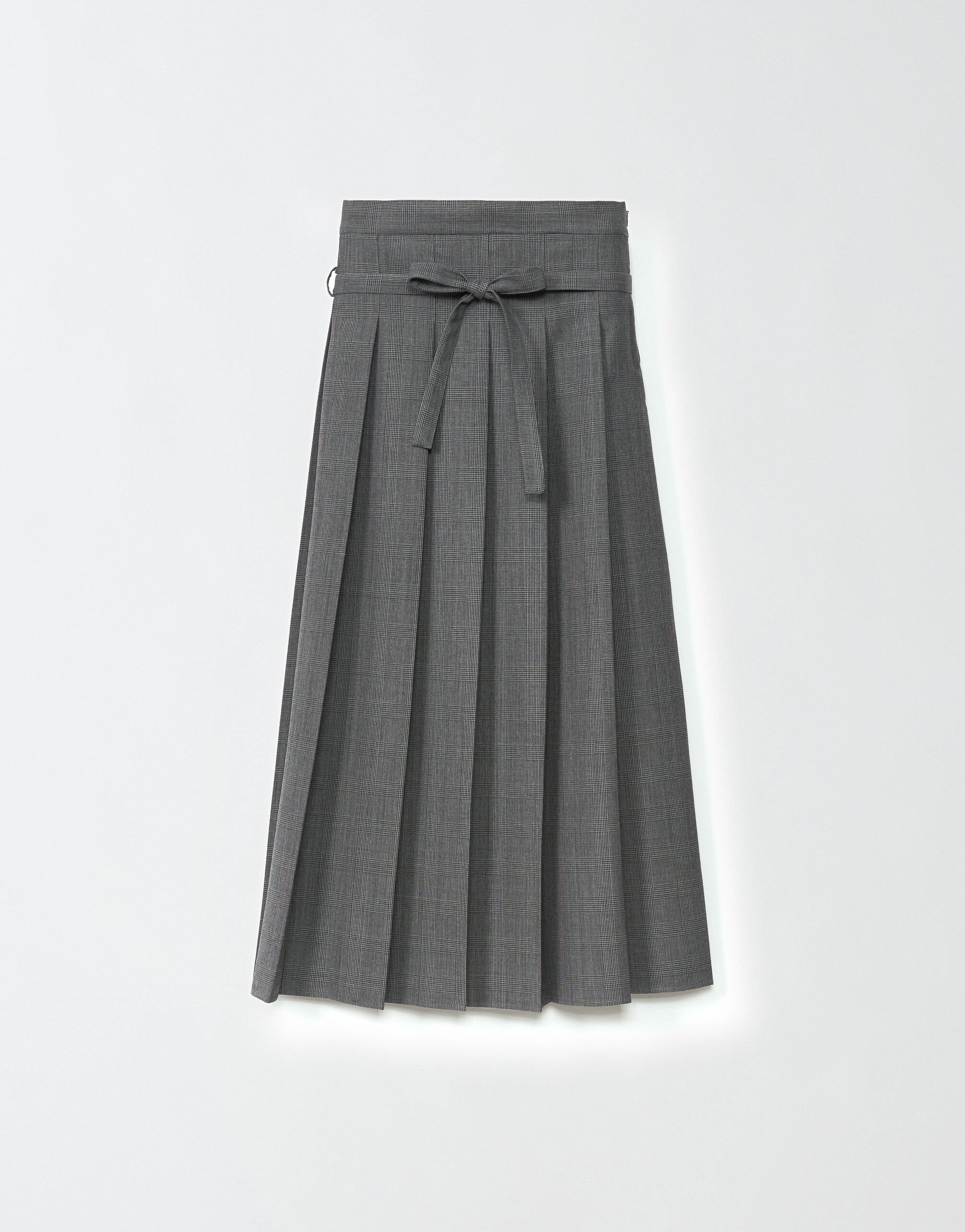 ${brand} Glen plaid skirt, dark grey and black ${colorDescription} ${masterID}