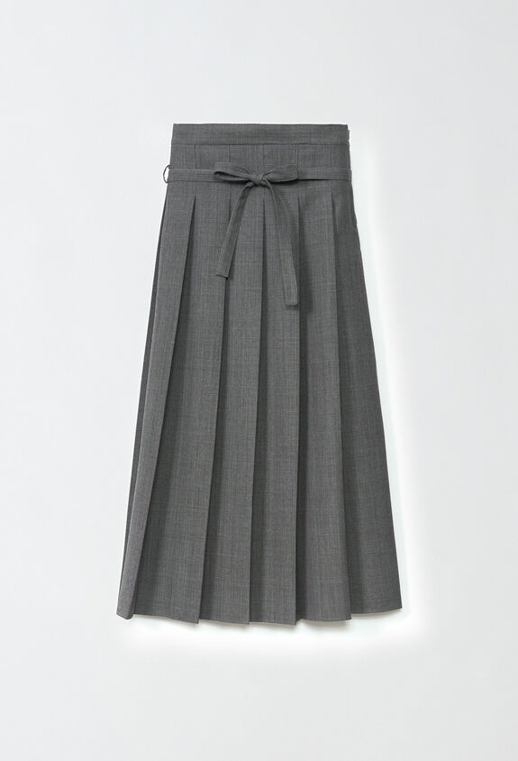 Fabiana Filippi Glen plaid skirt, dark grey and black GREY GND214F349D7280000