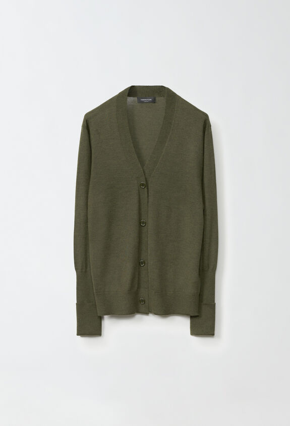 Fabiana Filippi Cashmere and silk cardigan, loden GREEN MAD214F003N9070000