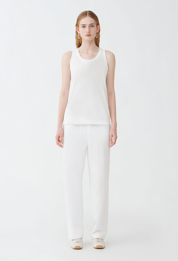 Fabiana Filippi Viscose and jersey vest top, white WHITE JED214F283I9400000