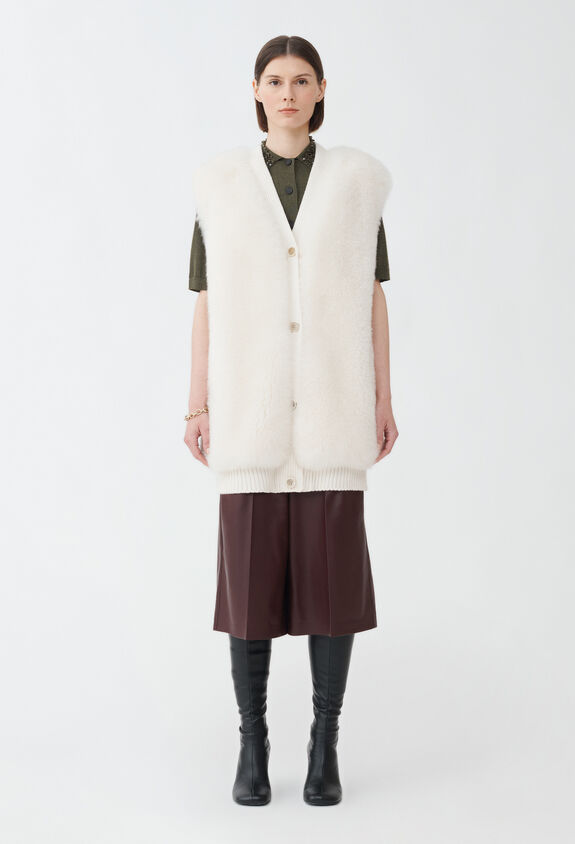 Fabiana Filippi Gilet in pelliccia di cashmere, rafia BIANCO PLD214F234I9680000