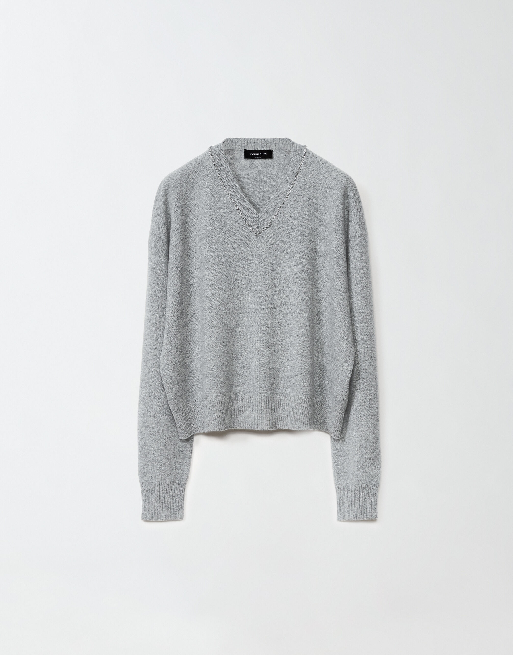 ${brand} Pullover aus Platinum mit Pailletten, steinfarben ${colorDescription} ${masterID}