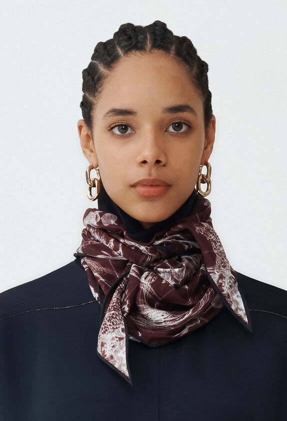 Fabiana Filippi SILK TWILL PRINTED FOULARD RED SAD214A785I1540000