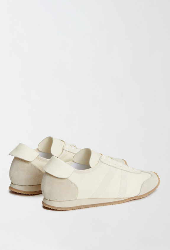 Fabiana Filippi Nappa leather and suede sneakers, butter WHITE ASD214A886I9830000