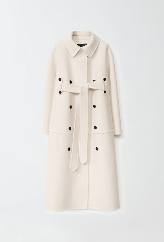 Fabiana Filippi Boiled wool coat, butter WHITE CTD224F712D7520000