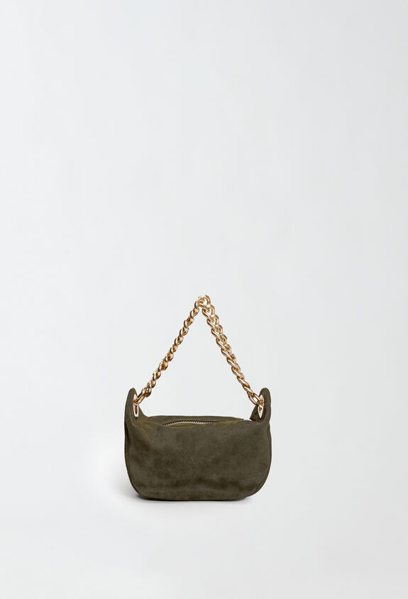 Fabiana Filippi Bolso con anillas mini de ante, oliva VERDE BGD214A866I9740000