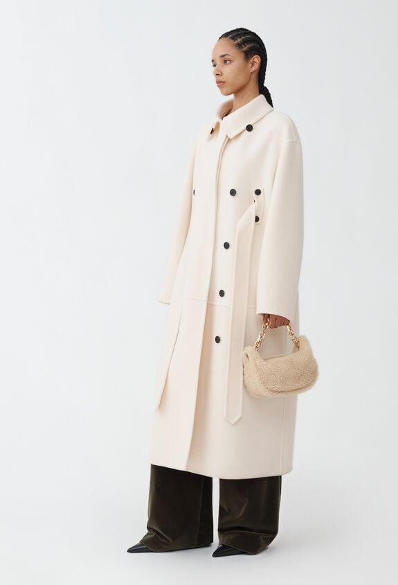 Fabiana Filippi Boiled wool coat, butter WHITE CTD224F712D7520000