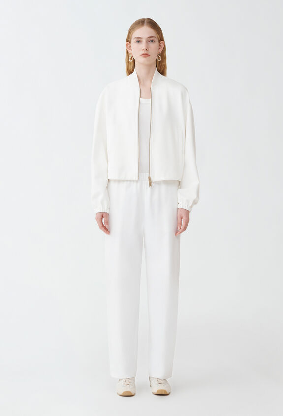 Fabiana Filippi Milano rib-knit jersey jogging Gubbio trousers, white WHITE PAD214F322I0640000