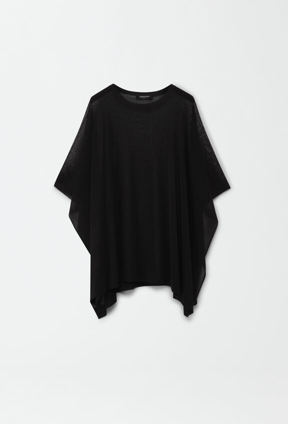 Fabiana Filippi Knitted cape, black BLACK SAD264A712D6530000