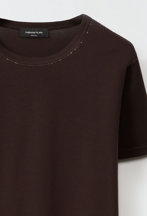 Fabiana Filippi T-shirt en jersey, ébène MARRON JED224F278SK000000