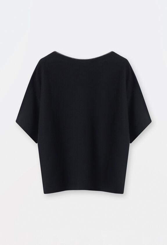 Fabiana Filippi Organic cotton sweater, black BLACK MAD264F097D2900000