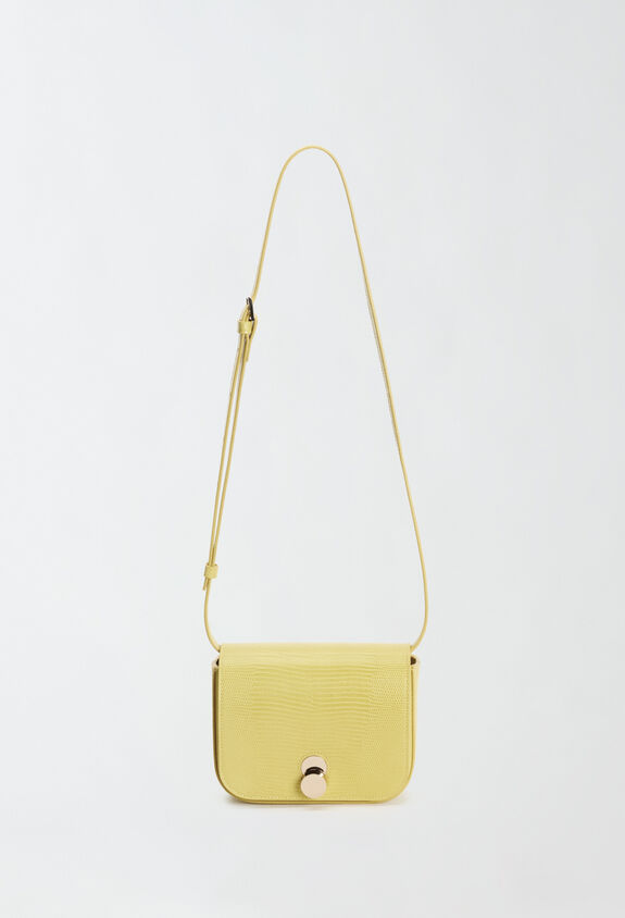 Fabiana Filippi LIZARD EFFECT MINI MESSENGER BAG WITH ECLISSI METAL CLOSURE YELLOW BGD224A864L1000000