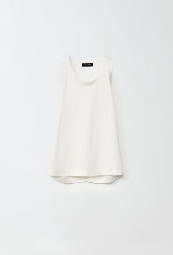 Fabiana Filippi Camiseta sin mangas de punto y viscosa, blanco BLANCO JED214F283I9400000