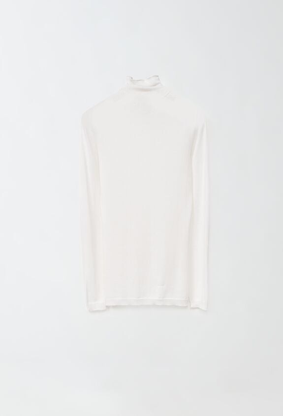 Fabiana Filippi Cashmere and silk turtleneck sweater, raffia WHITE MAD214F103N9070000