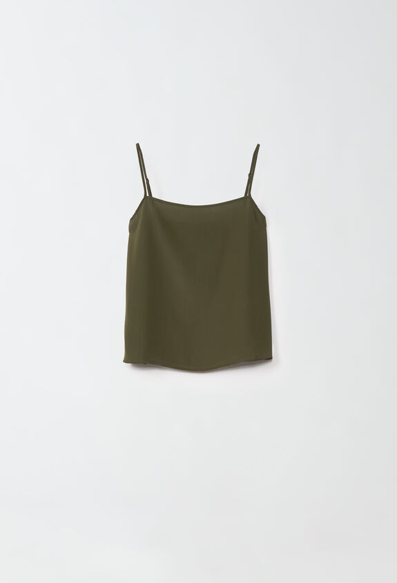 Fabiana Filippi Crepe de chine top, loden GREEN TPD214F435I1890000